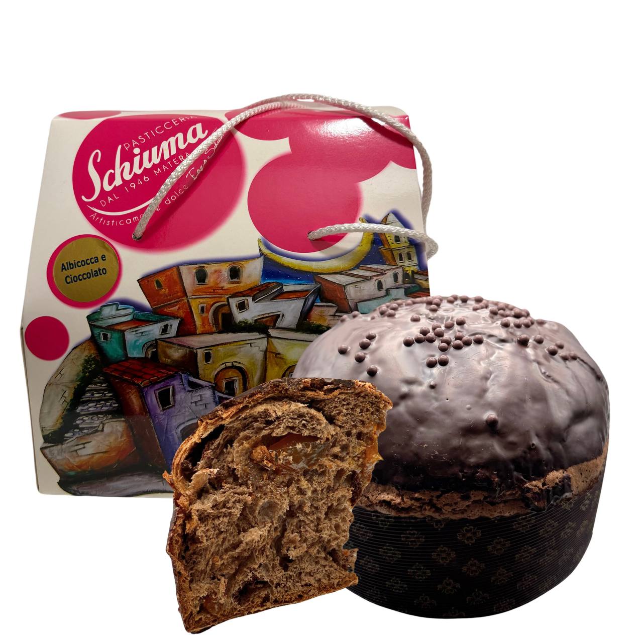 Panettone Sacher con cioccolato albicocca 1 kg